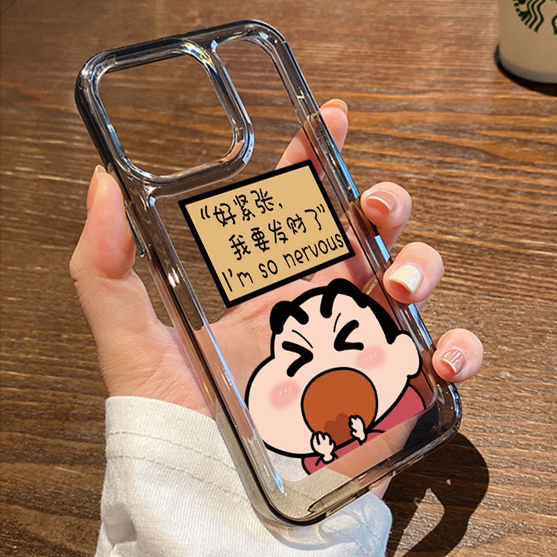 IPHONE Casing Ponsel Lembut Cowok Lucu Kompatibel Untuk Iphone14 11 13 12 Pro XS Max X XR 7 8 6S Plus Silcone Casing Tahan Guncangan Cover TPU Hitam Transparan