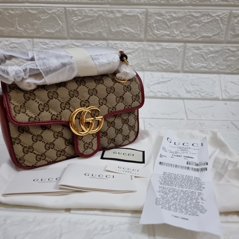 (Brand New) Gucci Marmont Mini Canvas Red GHW