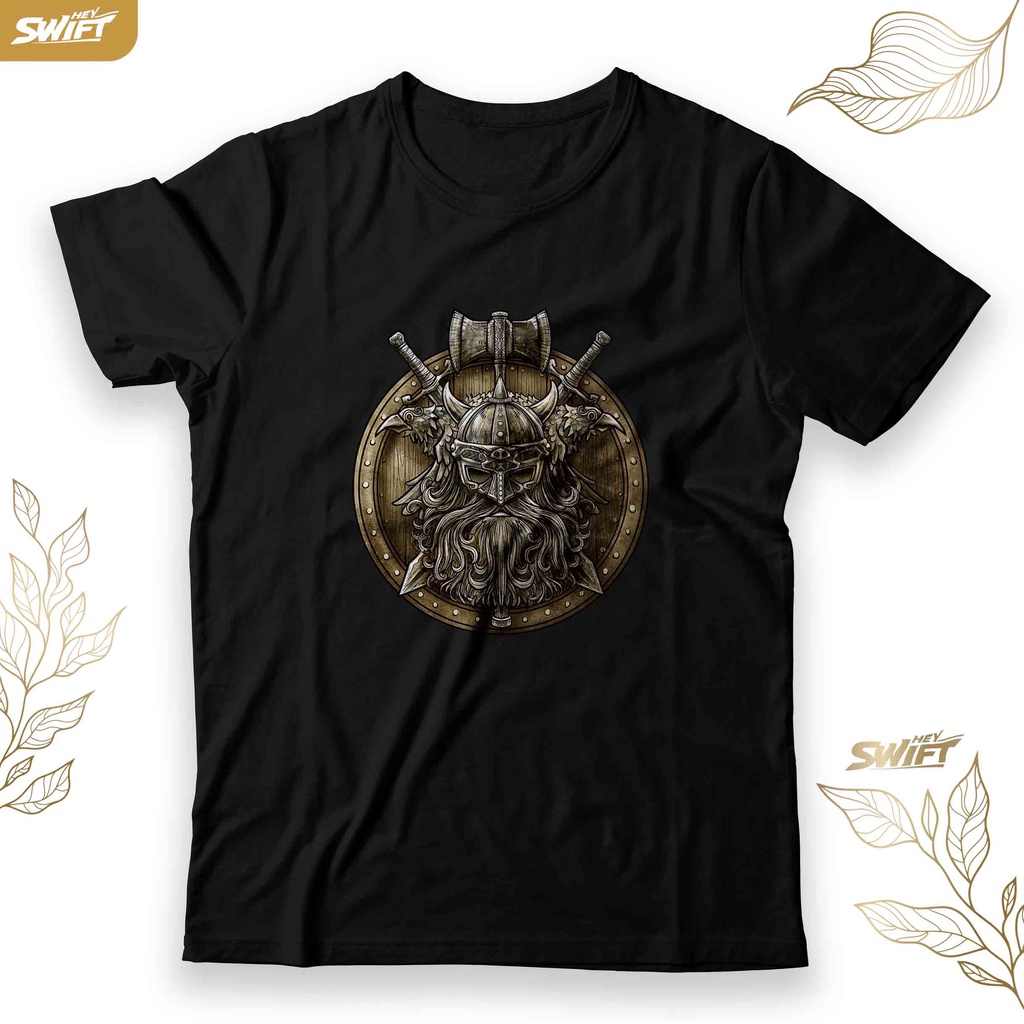 KAOS Viking Shield - Nordic Norse Valhalla TSHIRT BAJU DISTRO