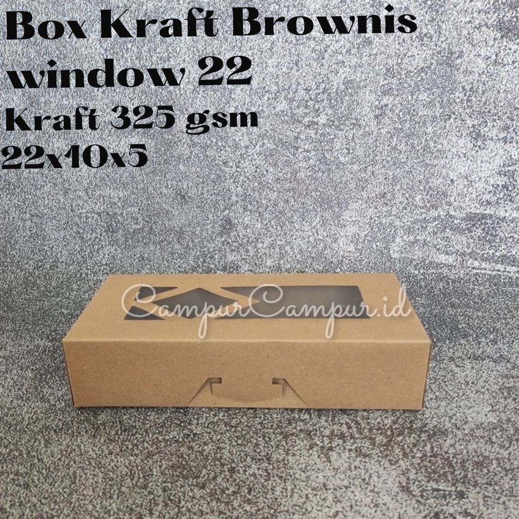 

Box Kraft Coklat Window Mika Brownis 22x10x5 Kotak Kue bolu Brownis Motif Diamond