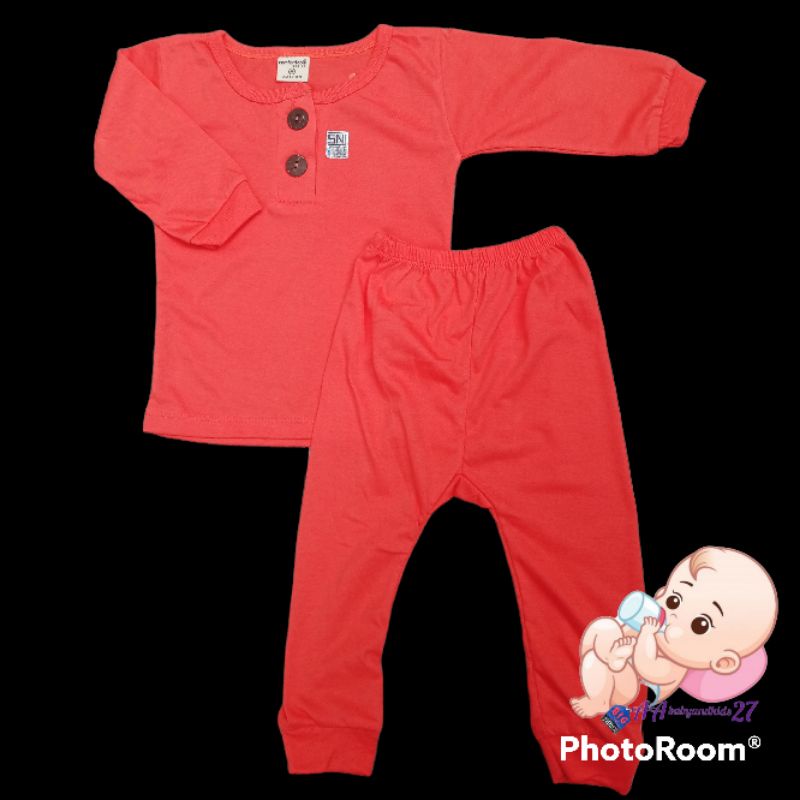 HELLO BABY COMFORTABLE 1 STEL Piyama Bayi Lengan Panjang Earth Colour Series Ukuran S M L XL Bahan Nyaman Berkualitas