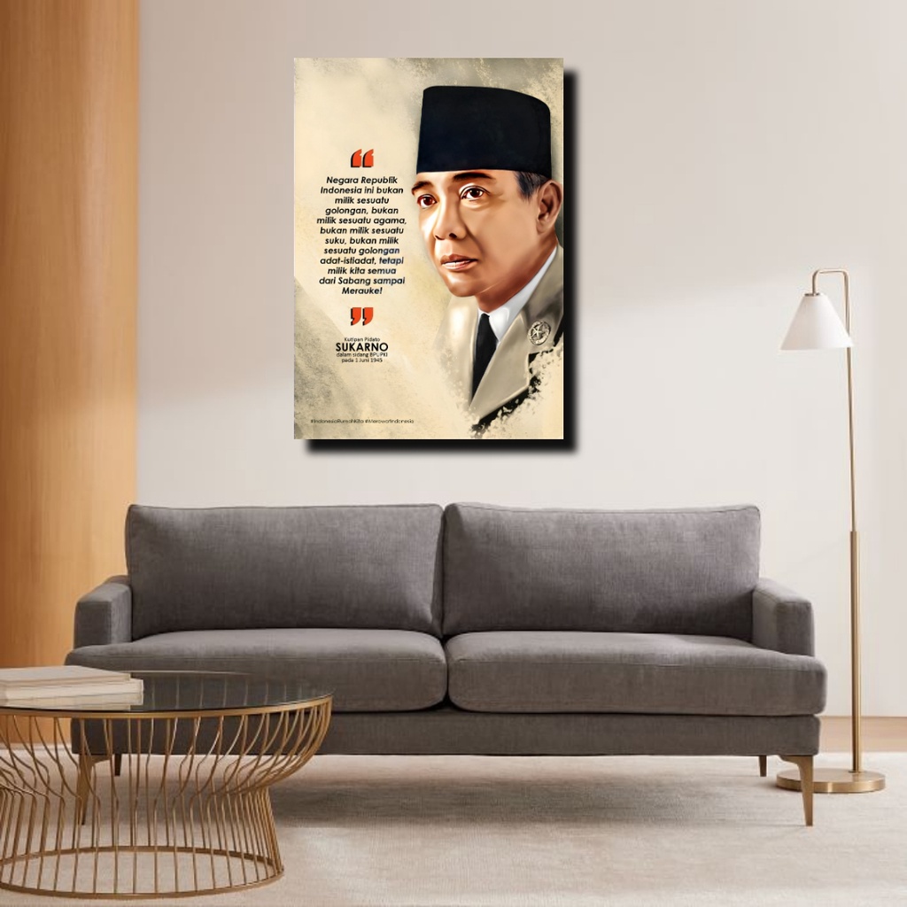 Hiasan dinding soekarno ir.soekarno |pajangan dinding kantor |dekorasi dinding ruang tamu |poster |w