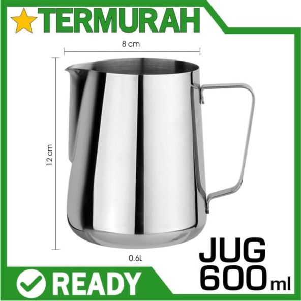 

JUG ml 600 MILK pitcher art STAINLESS latte barista teko Limited 600ml Promo cangkir