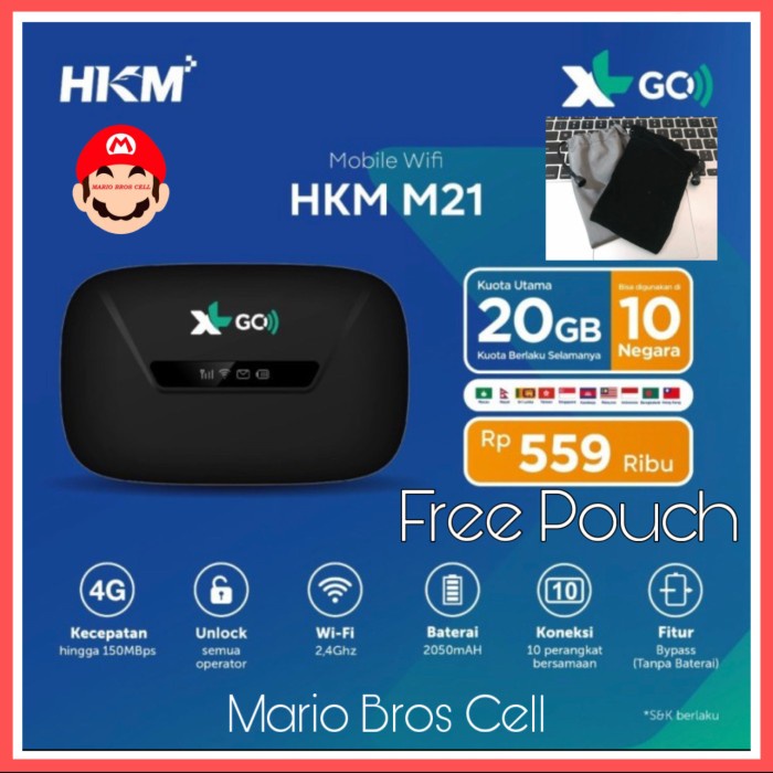 Produk Terbaru Hkm M21 Modem Mifi Wifi Xl Go Izi 4G Lte Bypass & Unlock All Operator