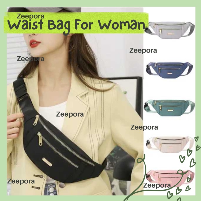 Waistbag Tas selempang wanita cewek mini bahan oxford tahan air import