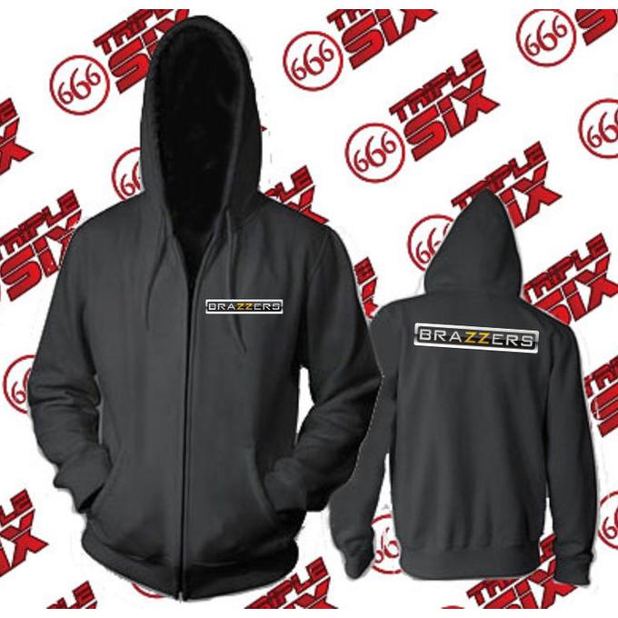 Jacket Brazzers Sweater Hoodie Pria Bahan Fleece Sablon Polyflex Zipper Resleting Depan