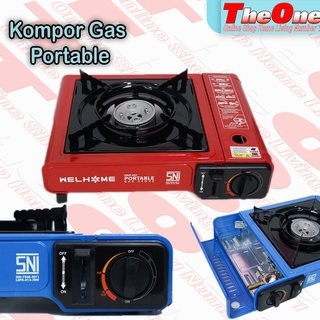 Kompor Gas Portable Kompor Gas Mini Portable 1 Tungku Kompor Portabel Welhome Kompor Gas 1 Tungku 2in1 Gas Kaleng &amp; Gas Elpiji