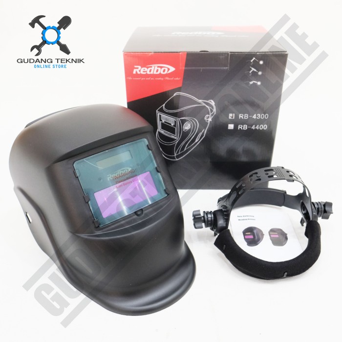 Helm Las Otomatis RB4300 REDBO / Kedok Las Otomatis Auto Darkening Topeng Las Pelindung Mata RB 4300 REDBO