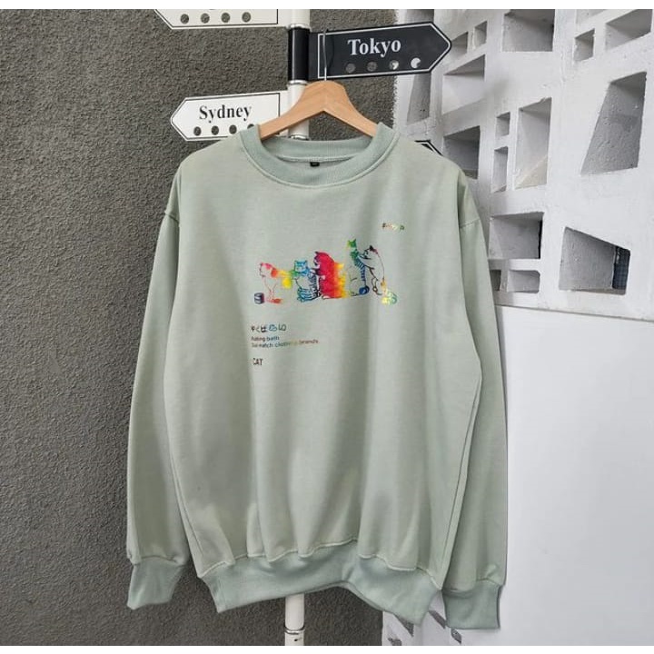 Sweater Wanita Grosir Berkualitas - Colourful cat