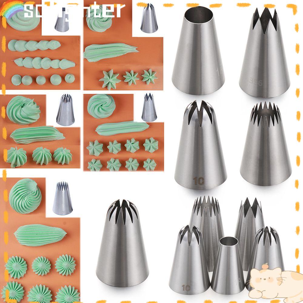 Solighter 5PCS Icing Piping Nozzle Bunga Bakery Pastry Tips Stainless Steel Aksesoris Dapur Cetakan Kue