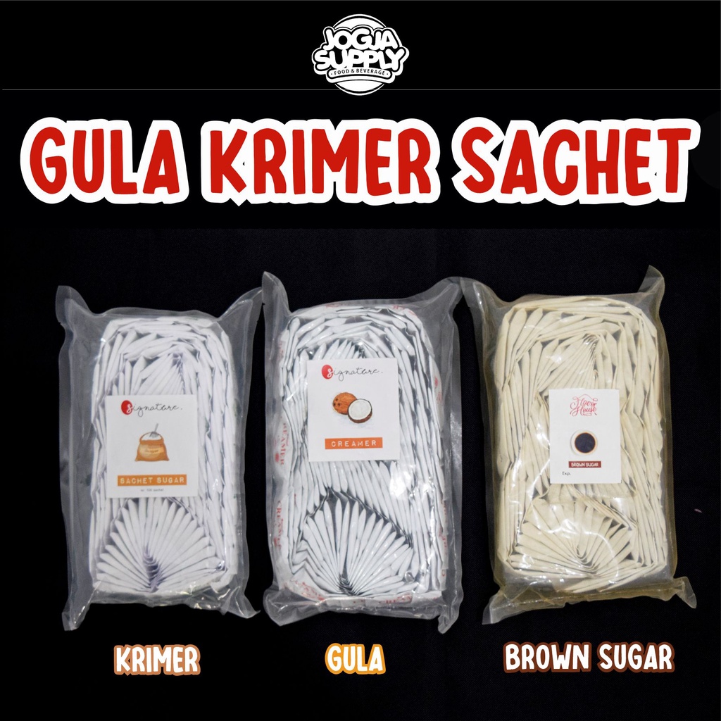 

Jogja Supply - 100 Pcs Paket Minuman Hotel Gula Krimer Brown Sugar Saset / Sachet