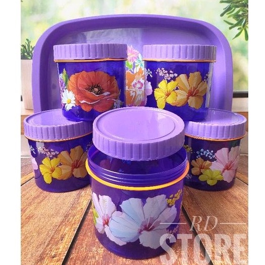 promo 1.set toples plus nampan saji motif multiwarna