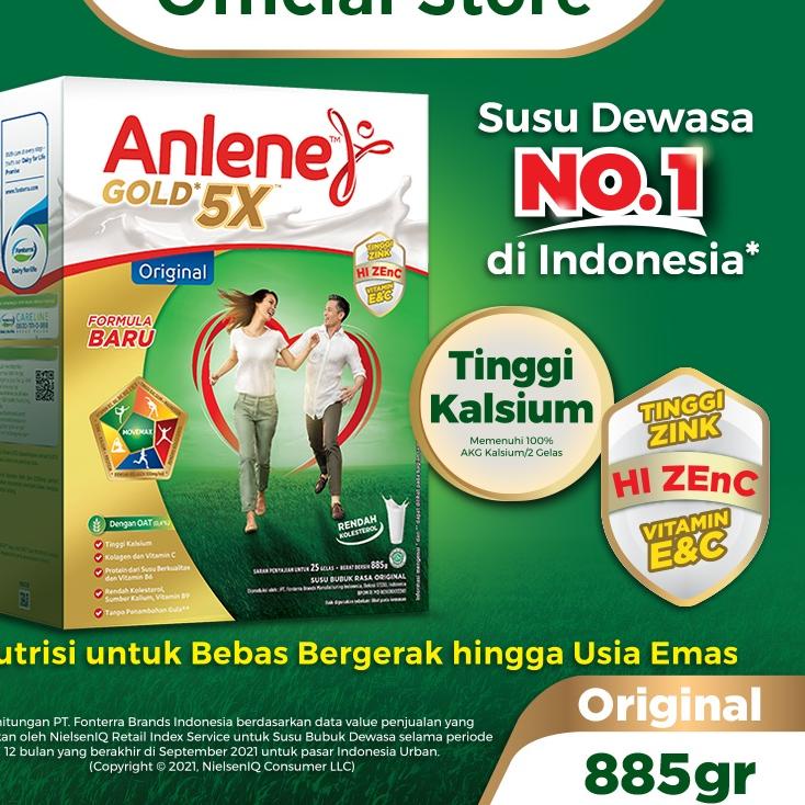 

❤[PROMO MURAH!!!]❤ Anlene Gold 5X Susu Bubuk Original 885g - Nutrisi Tulang, Sendi, dan Otot