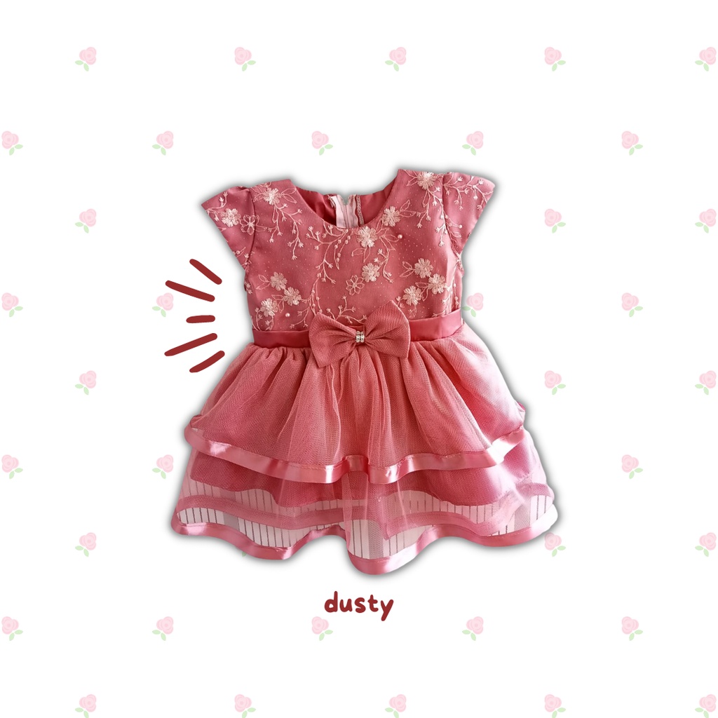 dress pesta bayi 6 12 bulan sally dress anak pesta kondangan baby tile dress ulang tahun anak