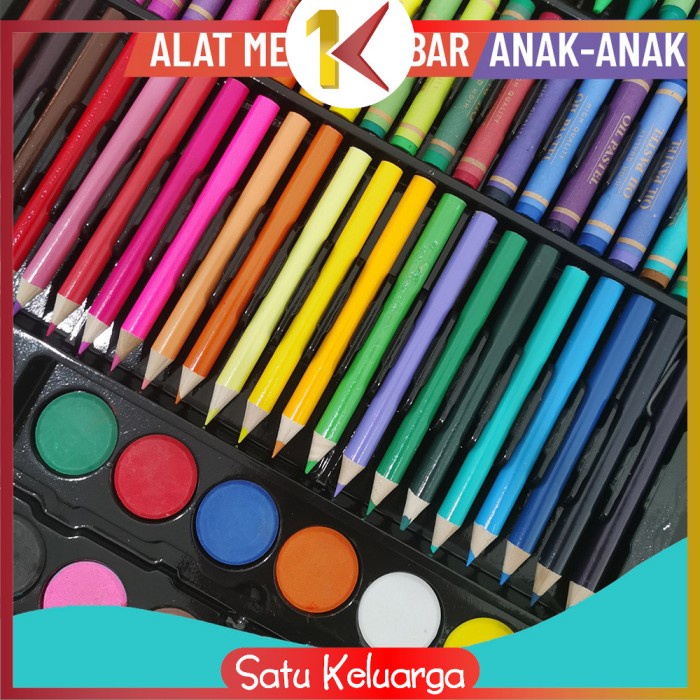 

Terlaris ✨ -SK-A28 Crayon Set Pensil Warna Isi 150PCS / Alat Tulis Colouring Book - BIRU-ISI 150PCS- 2.1.23