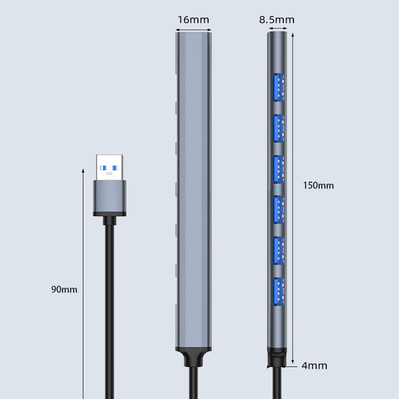 Usb Model/Tipe C Model 7-In -1 Interface Extension (6Port USB 2.0+1port USB 3.0)