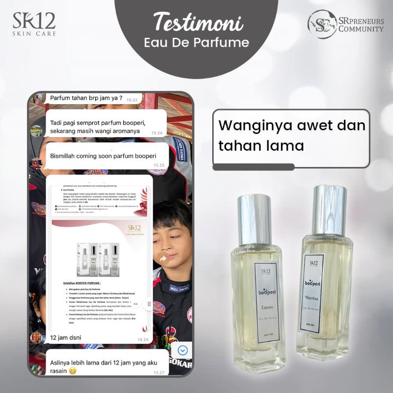 EAU DE PARFUME BOOPERI SR12 - PARFUM YANG TAHAN LAMA LEBIH DARI 12 JAM