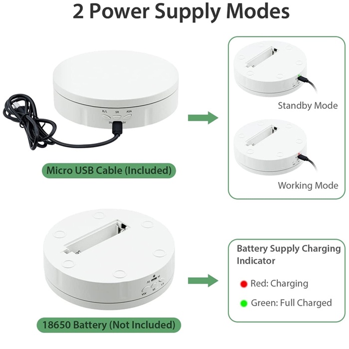 Display Otomatis Foto Produk Olshop Turntable Stand Alas Putar Fotografi dan Video USB Charge