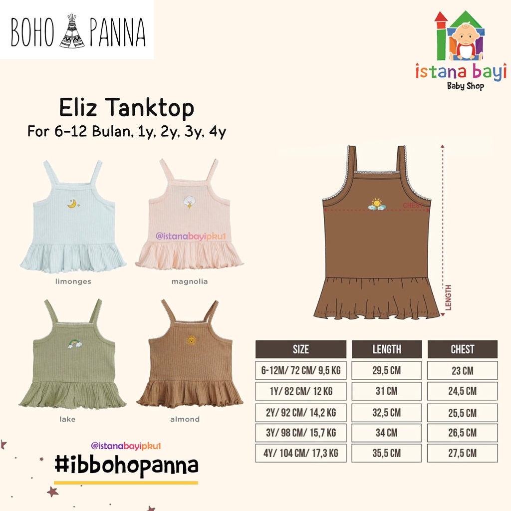 BOHOPANNA ELIZ TANKTOP - TANKTOP ANAK 1- 4 TAHUN