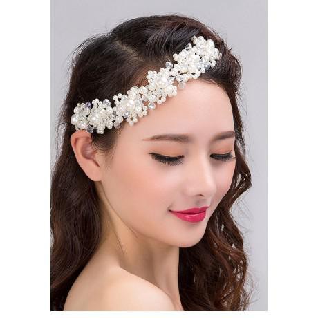 Aksesoris Kerudung Headpiece Bandana Mutiara Aksesoris Rambut Pengantin