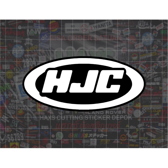 Cutting Sticker Helm HJC ukuran 11 cm Untuk Helm