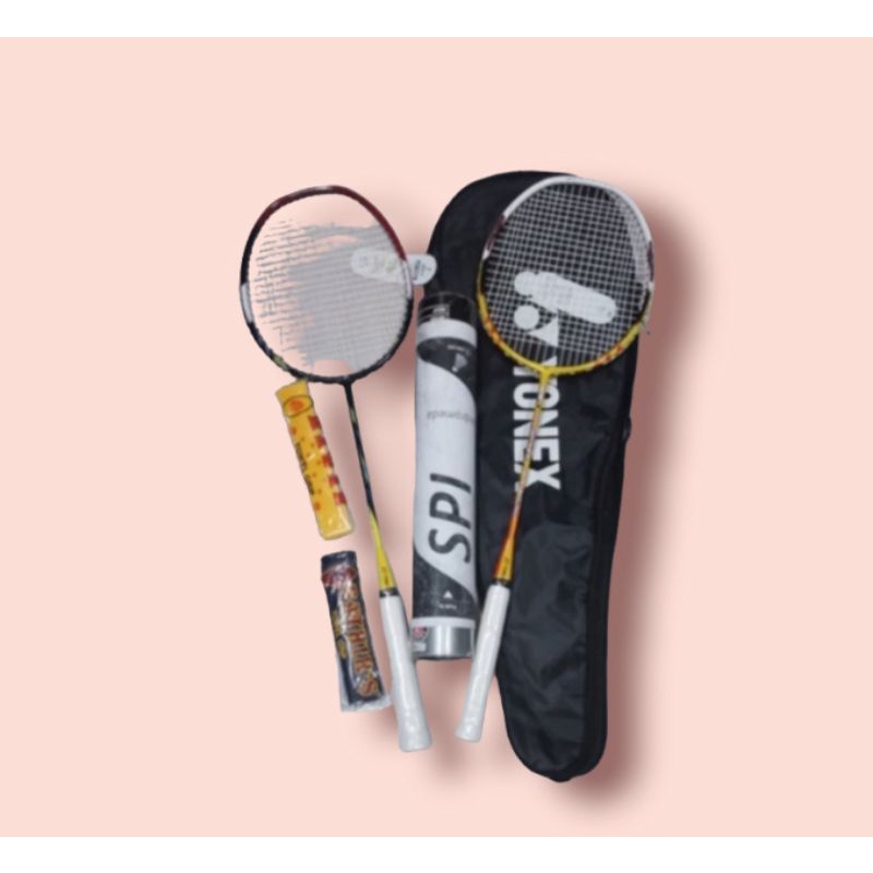 Raket Badminton Murah Plus Tas,Grip,Dan Kok 1 Slop