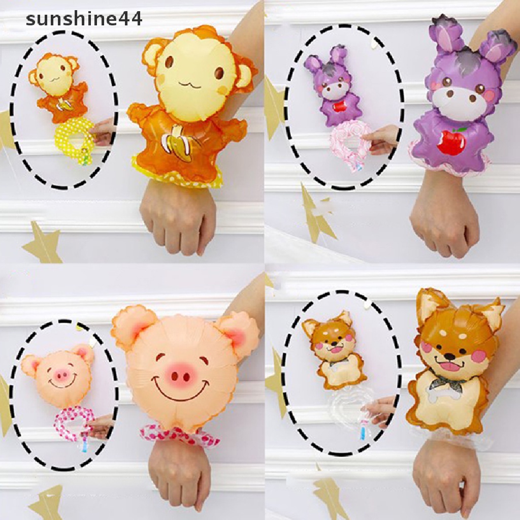 Sunshine 25pcs Lucu Hewan Tangan Memakai Balon Monyet Kelinci Domba Pergelangan Tangan Balon Pesta.