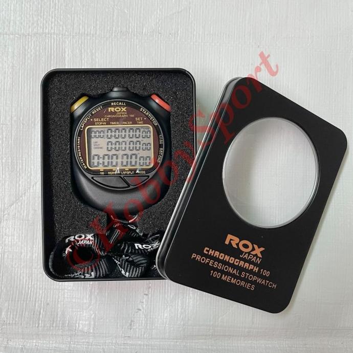 Stopwatch ROX Chronograph 100 Lap Memory Digital Olahraga Genggam LCD