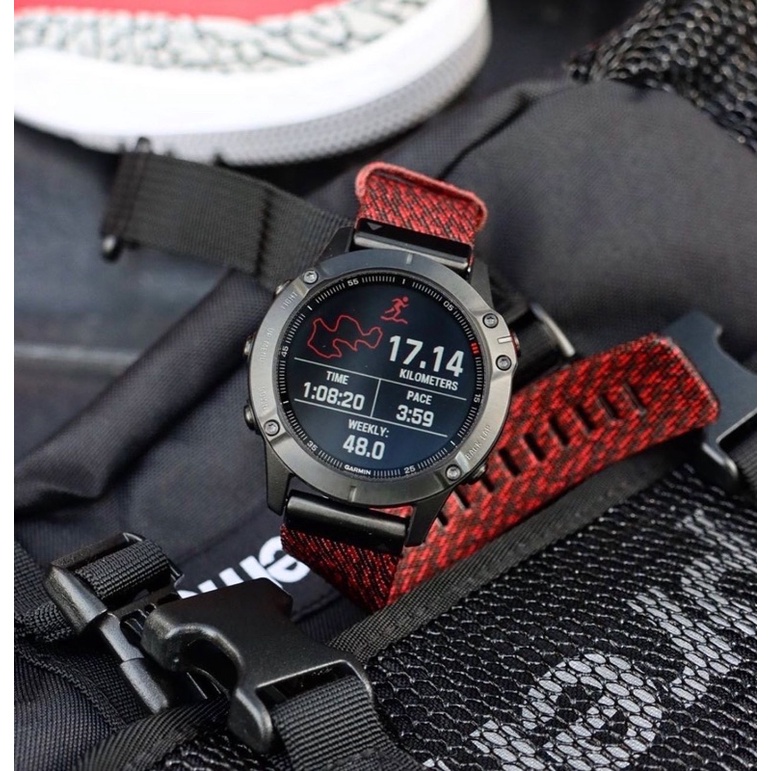 garmin fenix 6 Red nylon