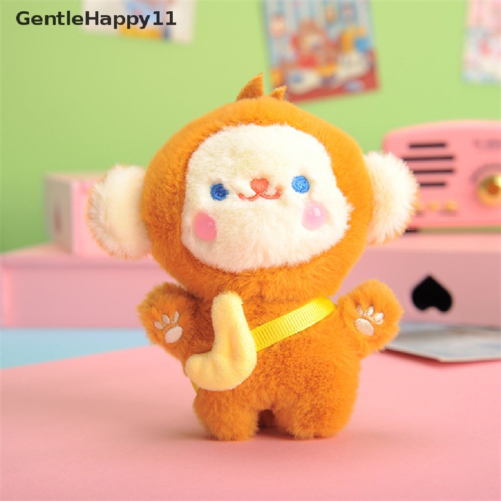 Gentlehappy 12 cm Pendek Mewah Pisang Monyet Gantungan Kunci Ransel Liontin Hadiah Anak Kenyamanan Mainan id