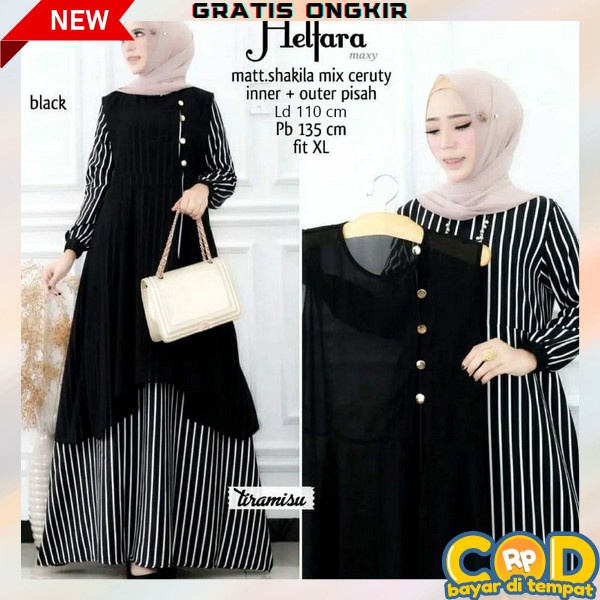 Bju Muslimah Dewasa Casual Baju Gamis Terbaru 2023 Dres Syari Import Premium Pesta Kondangan Gamis L