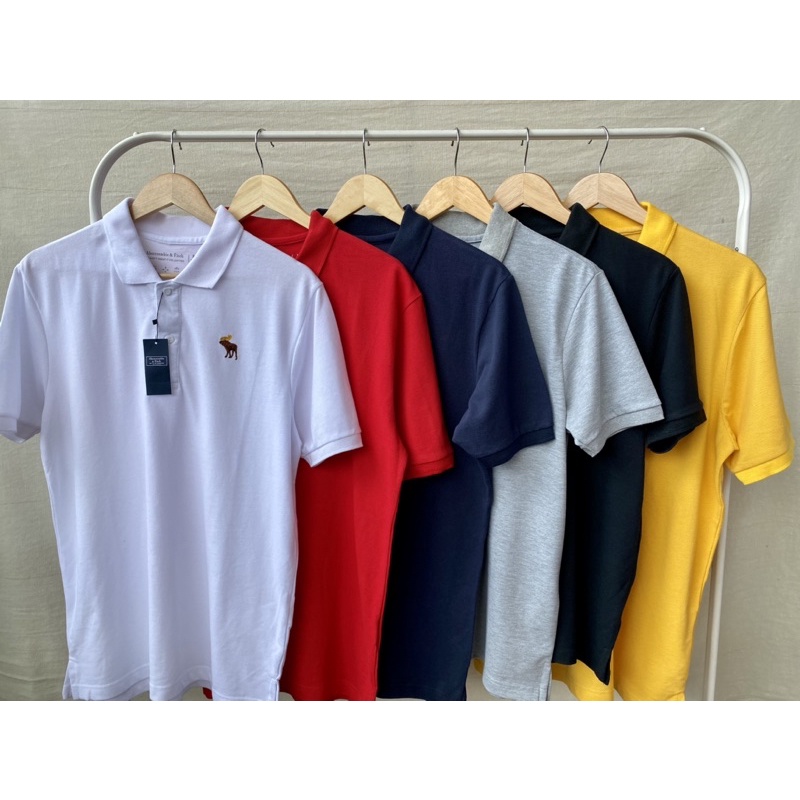 Abercrombi* & fitch KAOS KERAH POLOS