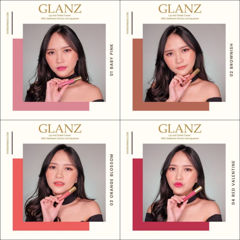 Glanz Edelweis Skincare Series All Varian Lipstik Series Facial Foam Toner Day Cream Night Cream Vitamin C Serum Lip &amp; Chek Cream Original kk Indonesia