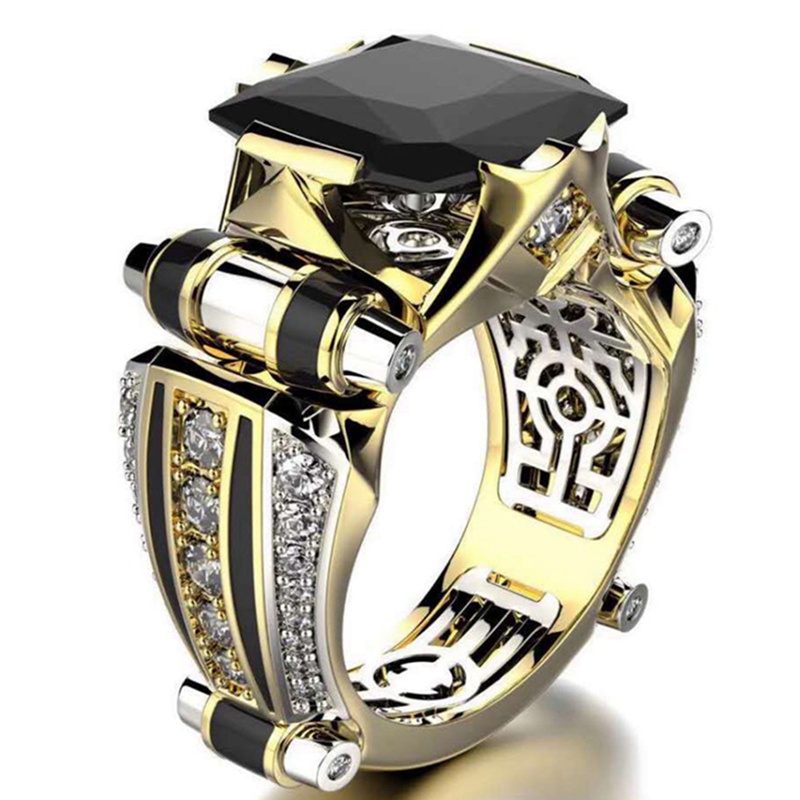Fashion Pria Baru Mendominasi Cincin Berlian Klasik Punk Hip Hop Rock Indah Semua Pertandingan Pertunangan Pernikahan Cincin Perhiasan Hadiah