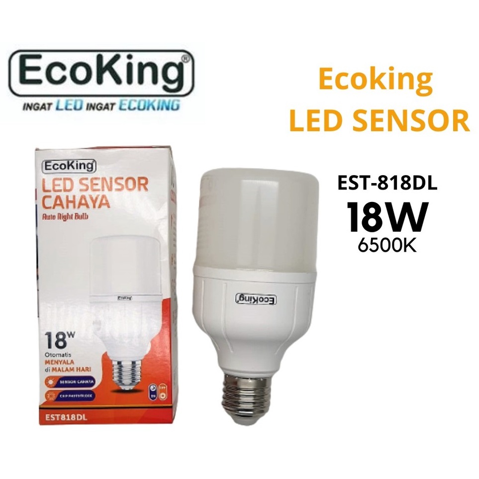 Lampu bohlam LED Sensor Cahaya 10watt, 12wat dan 18watt ECOKING