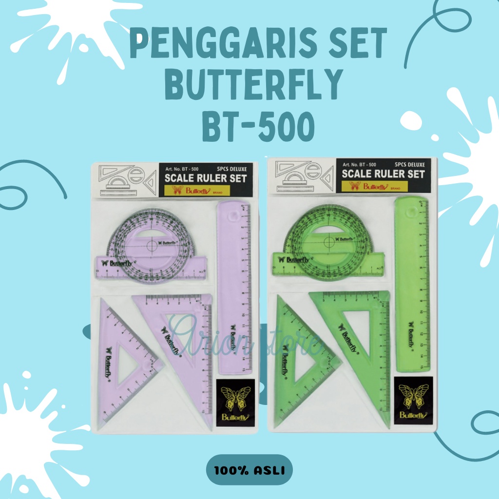 

[ARION STORE] Penggaris Busur Set BT-500 Ruler Isi 5pcs [SET]