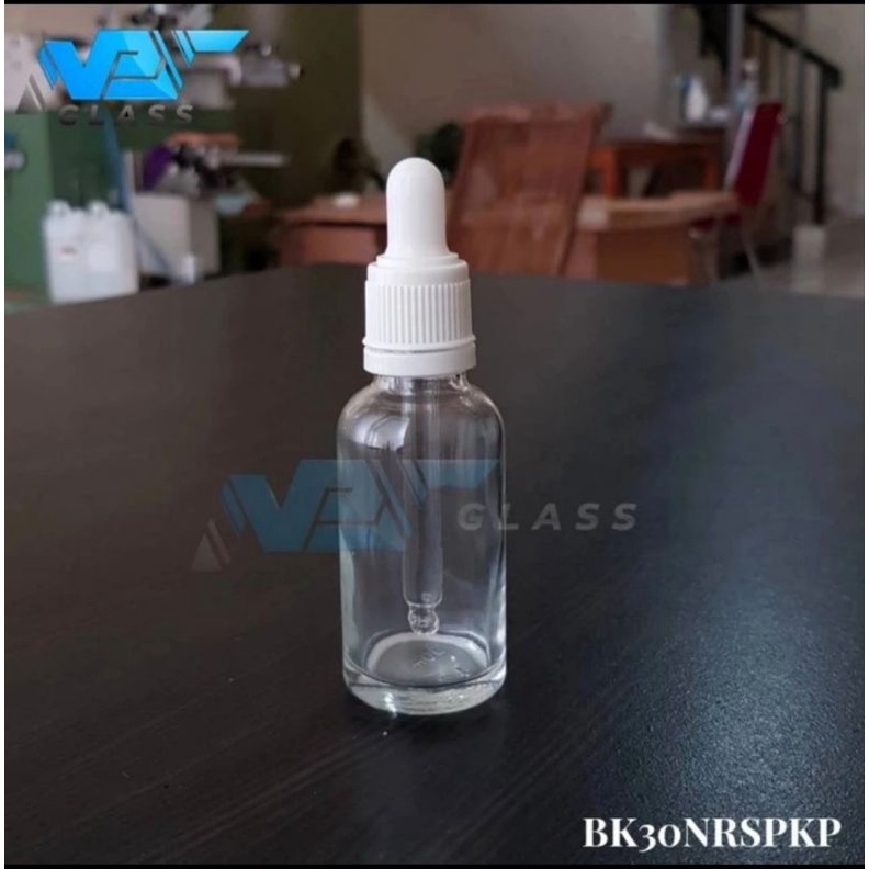 botol pipet kaca 30ml bening / botol serum 30ml / botol tetes 30ml