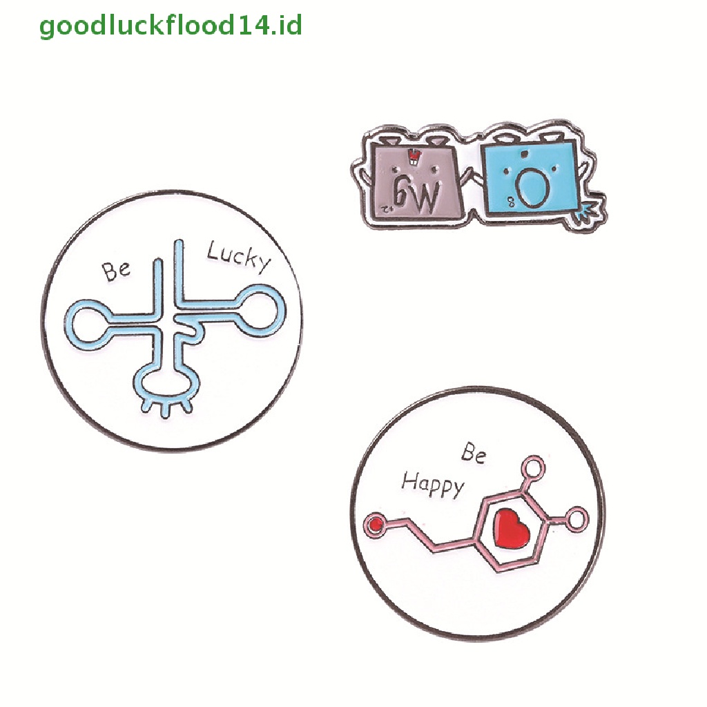 [GOOGFOUR] Pin Enamel Kimia Elemen Formula Molekul Bros Lucu OMG Lucky Badges [TOP]