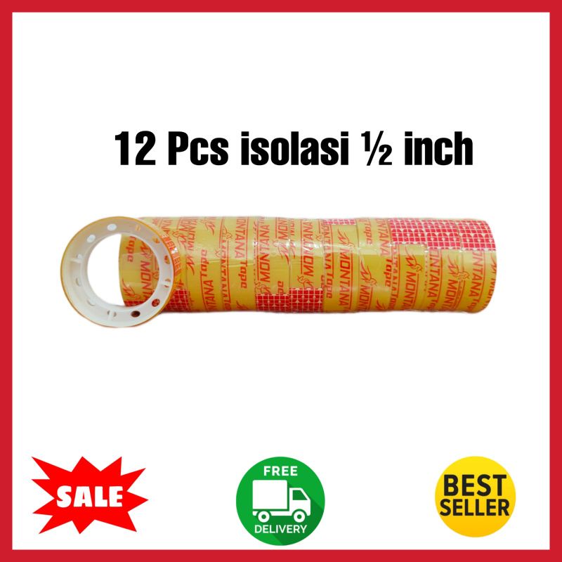 

ISOLASI ½ INCH MURAH / ISOLASI SETENGAH INCH ( 12 PCS )