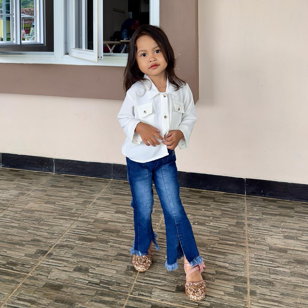 Celana Panjang Anak Perempuan Umur 1-6 Tahun | KAIN JEANS STRECH PREMIUM