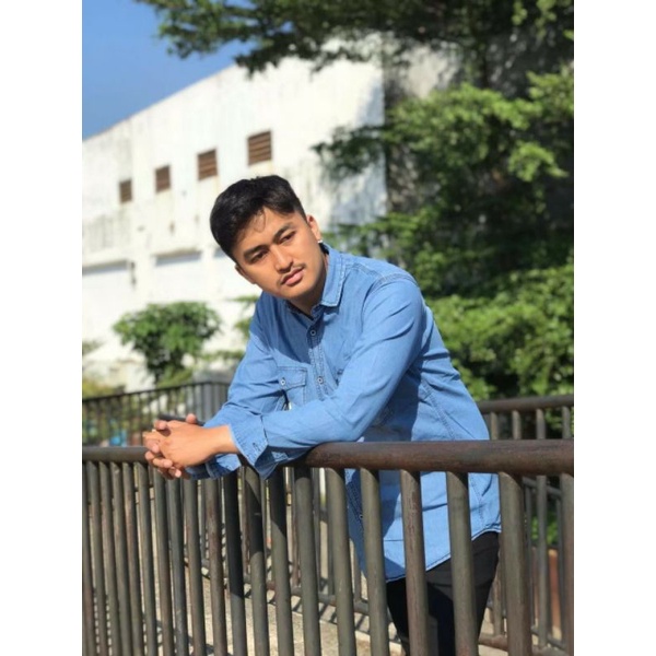 [COD] kemeja jeans import-kemeja jeans pria-kemeja casual-kemeja denim-Kemeja jeans lengan panjang p