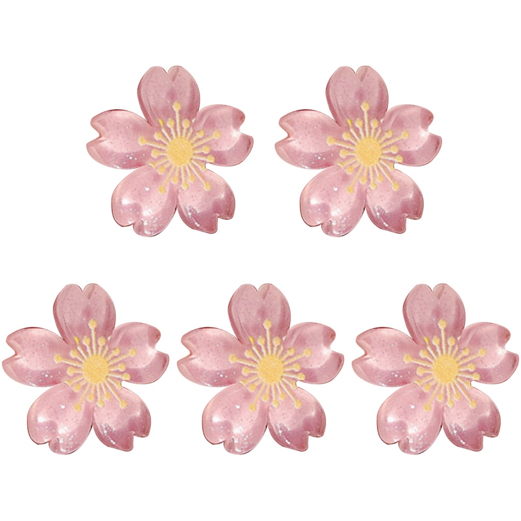 5pcs/set Bunga Sakura Lucu Cakar Rambut Kecil Suasana Manis Cakar Kepiting Jepit Rambut Klip Styling Aksesoris Rambut Fashion