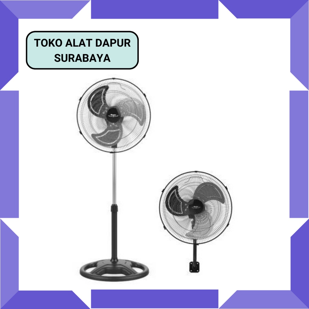 Maspion PW 453 PW453 Kipas Angin Berdiri Dinding 18 inch Besi 2in1 Low watt &amp; low noise (gojek/grab)
