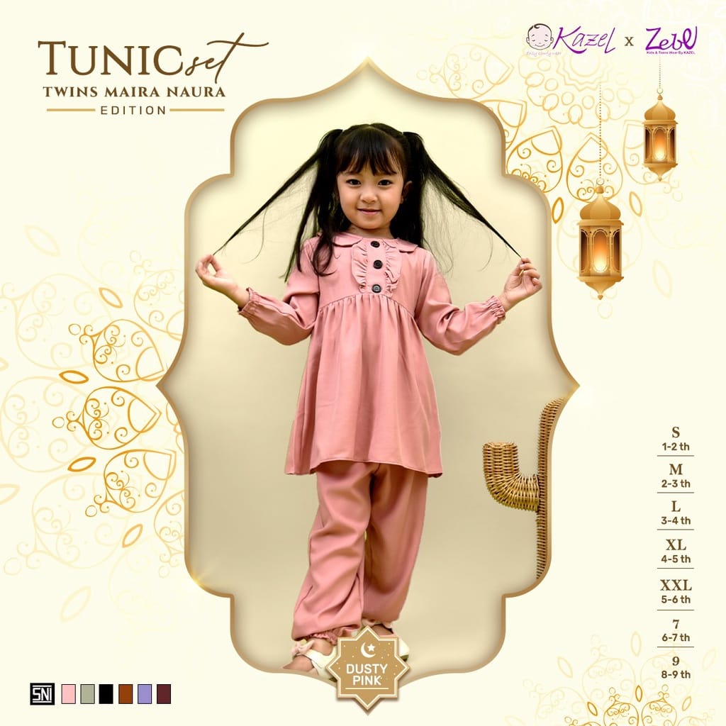 Kazel Zebe Tunic Set 1-9 th Twins Maira Naura - WARNA RANDOM