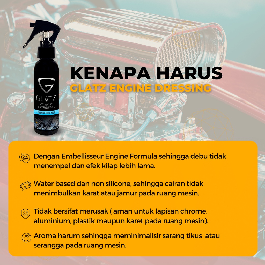 Pembersih Mesin Mobil dan Motor Sekaligus Pengkilap Paket Perawatan Ruang Mesin Glatz Autocare