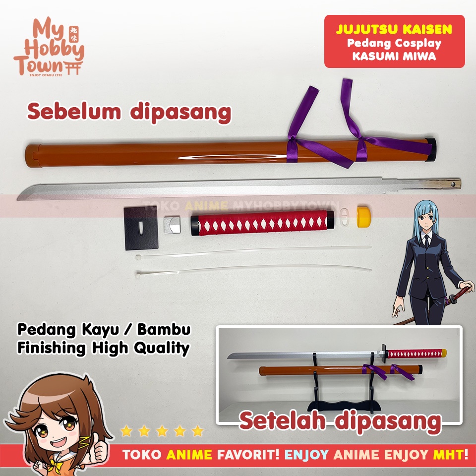 Replika Pedang Kayu Jujutsu Kaisen Miwa Kasumi Cosplay