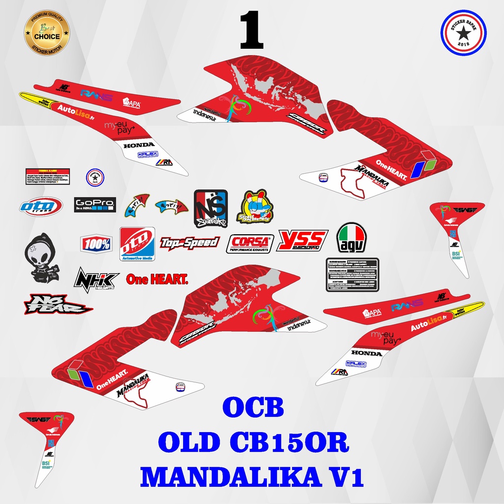 Sticker Striping cb150r lama / old cb150r /cb150r /OCB variasi mandalika stiker motor list decal hol