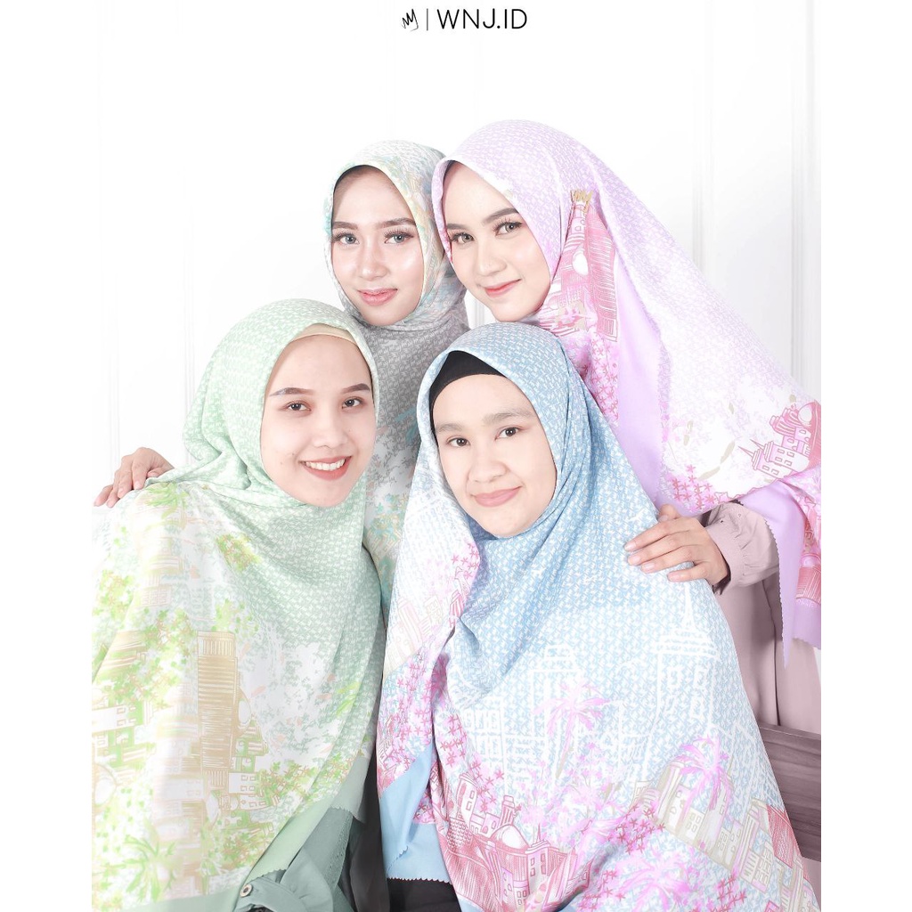 WNJ SCARVES ISTIQLAL BATAVIA UKURAN 130X130 CM |  HIJAB SEGI EMPAT BARU ORIGINAL WANOJA