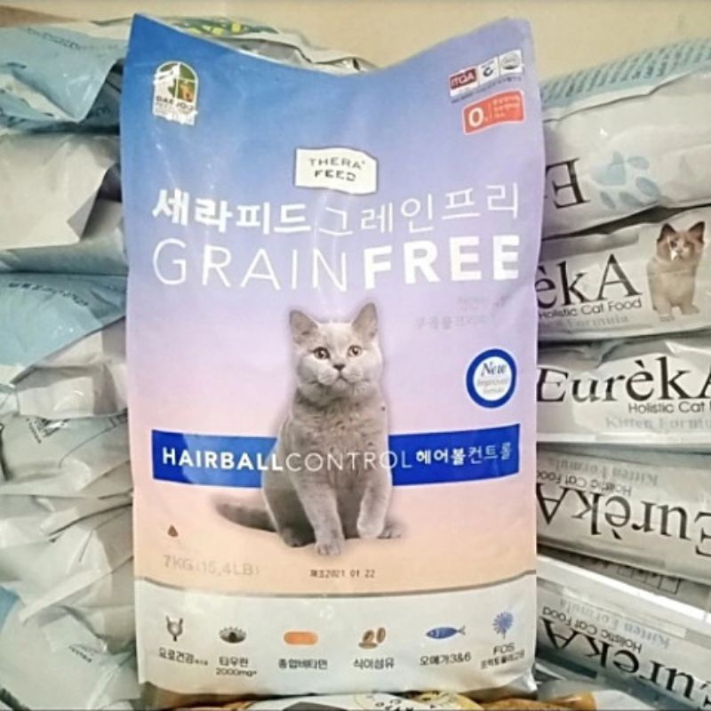 Makanan Kucing TheraFeed Hairball Control 7 Kg (Grab/Gojek)