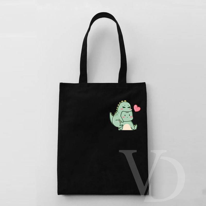 tote bag kanvas hitam tote bag disney dino spy